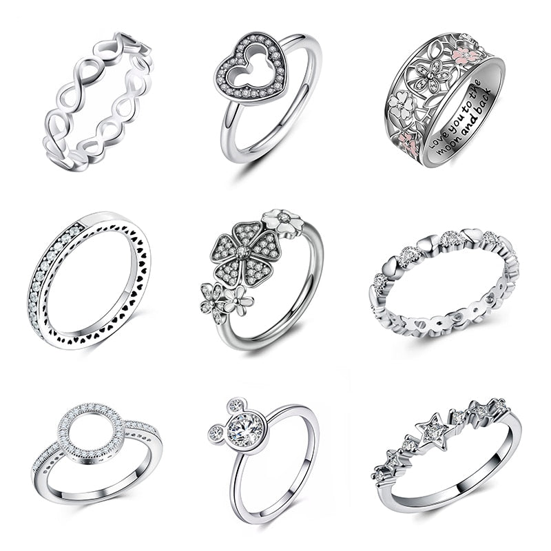 Fashion Crystal Wedding Ring For Women Infinity Love Flower Finger Ring Cocktail Party Brand Ring Jewelry Dropshipping