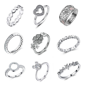 Fashion Crystal Wedding Ring For Women Infinity Love Flower Finger Ring Cocktail Party Brand Ring Jewelry Dropshipping