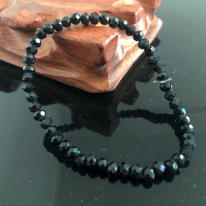 Handmade Women's 4mm Rhinestone Crystal Beaded Round Glass Beads Stretch Bracelet Femme Bangle Bracelets Women Girl Wrap Jewelry