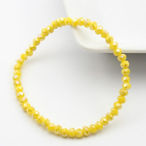 Handmade Women's 4mm Rhinestone Crystal Beaded Round Glass Beads Stretch Bracelet Femme Bangle Bracelets Women Girl Wrap Jewelry