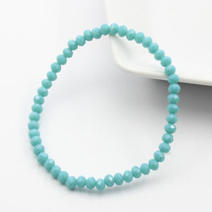 Handmade Women's 4mm Rhinestone Crystal Beaded Round Glass Beads Stretch Bracelet Femme Bangle Bracelets Women Girl Wrap Jewelry