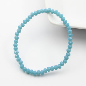 Handmade Women's 4mm Rhinestone Crystal Beaded Round Glass Beads Stretch Bracelet Femme Bangle Bracelets Women Girl Wrap Jewelry