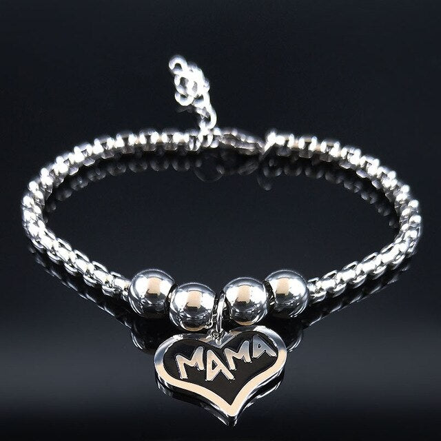 2019 Mother and Daughter Stainless Steel Bracelet for Women Stainless Steel Mother Bracelet Jewelry pulseira feminina BB1101A