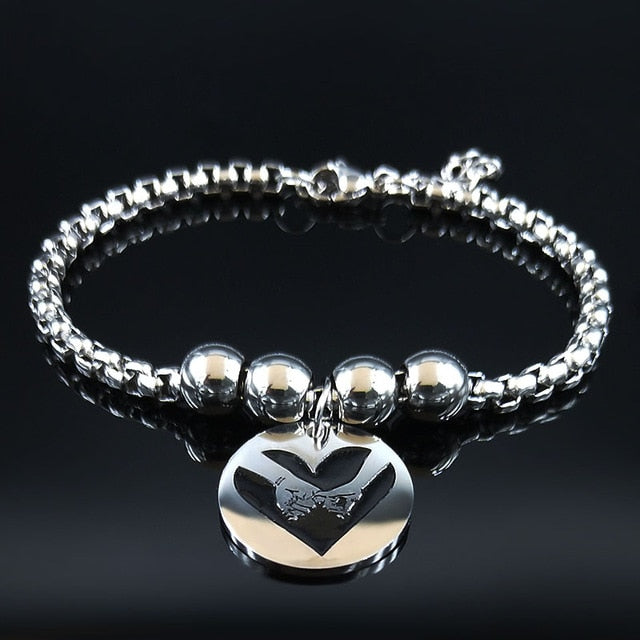 2019 Mother and Daughter Stainless Steel Bracelet for Women Stainless Steel Mother Bracelet Jewelry pulseira feminina BB1101A