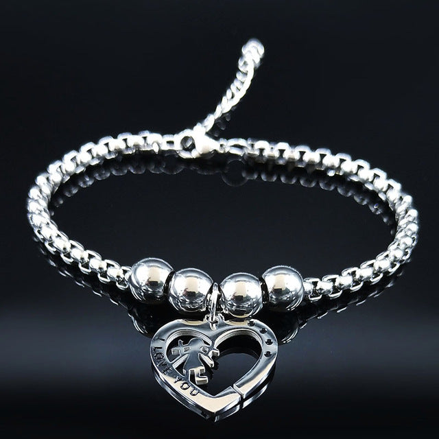 2019 Mother and Daughter Stainless Steel Bracelet for Women Stainless Steel Mother Bracelet Jewelry pulseira feminina BB1101A