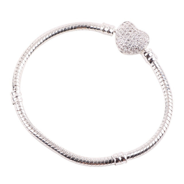 Animal Mickey Charm Bracelets & Bangles Women Jewelry Minnie Pink Bow-Knot Pendant Brand Bracelet DIY Handmade for Girl Gift