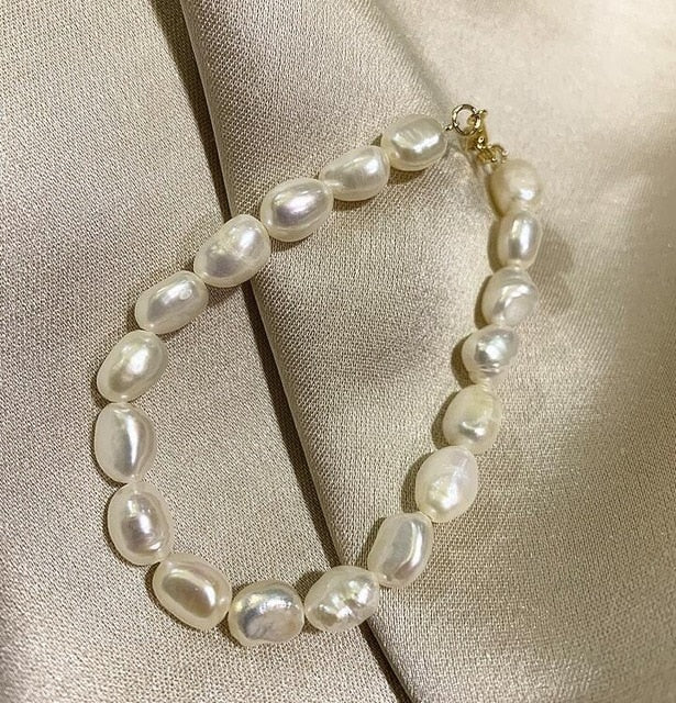 KMVEXO Baroque Irregular Simulated Pearls Gold Color Bracelets for Women Girls Summer Party Wedding Jewelry Bangles Gifts 2019