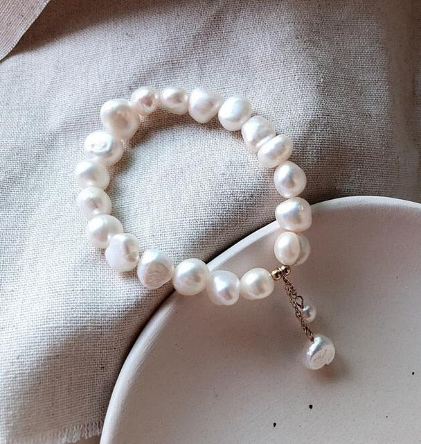 KMVEXO Baroque Irregular Simulated Pearls Gold Color Bracelets for Women Girls Summer Party Wedding Jewelry Bangles Gifts 2019