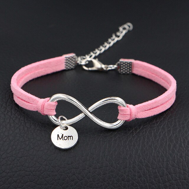 2019 New Women Fashion Jewelry I Love My Mom Mother Charms Bracelet Antique Silver Infinity Love Leather Bracelets
