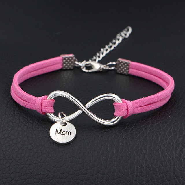 2019 New Women Fashion Jewelry I Love My Mom Mother Charms Bracelet Antique Silver Infinity Love Leather Bracelets