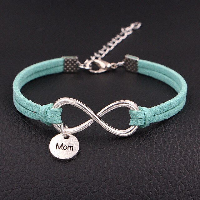 2019 New Women Fashion Jewelry I Love My Mom Mother Charms Bracelet Antique Silver Infinity Love Leather Bracelets
