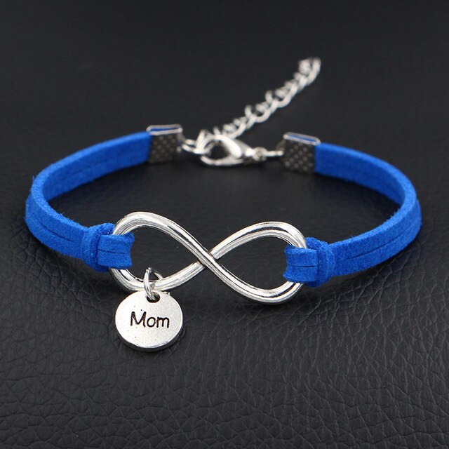 2019 New Women Fashion Jewelry I Love My Mom Mother Charms Bracelet Antique Silver Infinity Love Leather Bracelets