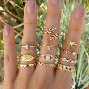 RAVIMOUR 15pcs/set Midi Kunckle Rings For Women Antique Geometric Lotus Boho Ring Set Bohemian Indian Jewelry Drop Shipping 2018