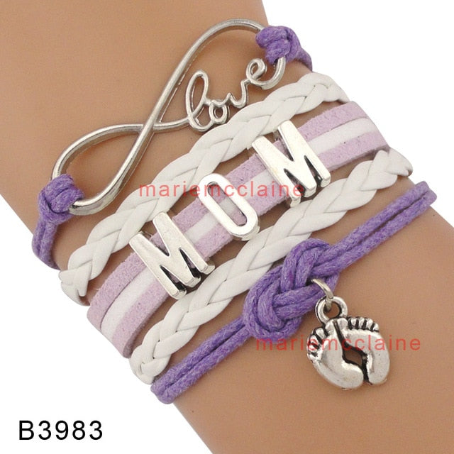 Infinity Love Family Mom Bracelets for Women Mother Baby Shower Mimi Children Bracelets for Father Papa Dad