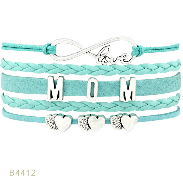 Infinity Love Family Mom Bracelets for Women Mother Baby Shower Mimi Children Bracelets for Father Papa Dad