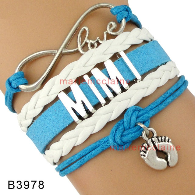 Infinity Love Family Mom Bracelets for Women Mother Baby Shower Mimi Children Bracelets for Father Papa Dad
