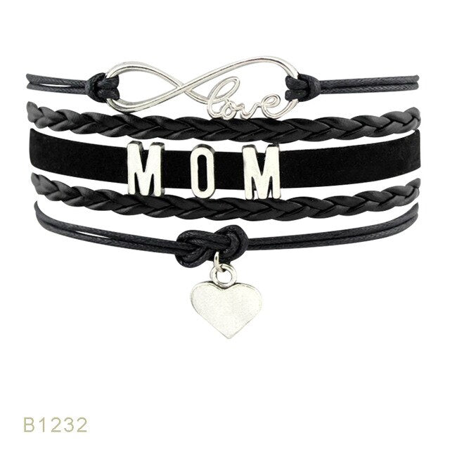 Infinity Love Family Mom Bracelets for Women Mother Baby Shower Mimi Children Bracelets for Father Papa Dad