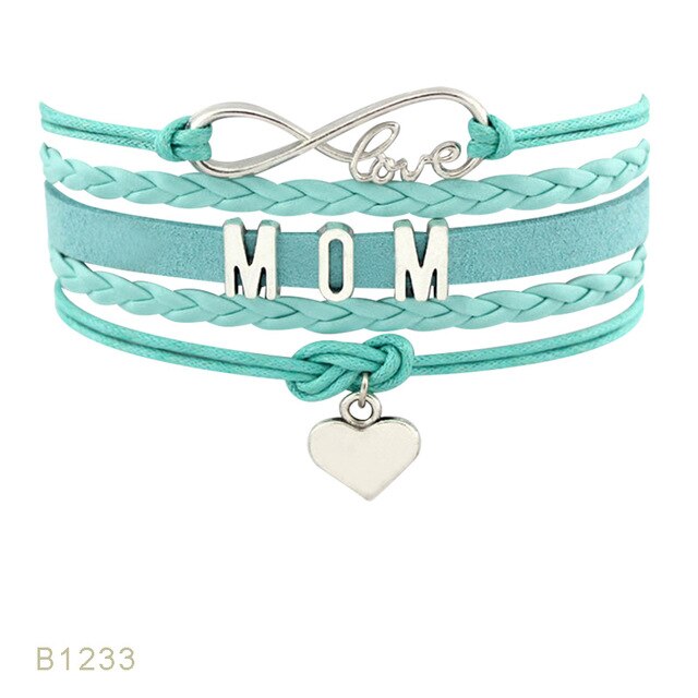Infinity Love Family Mom Bracelets for Women Mother Baby Shower Mimi Children Bracelets for Father Papa Dad