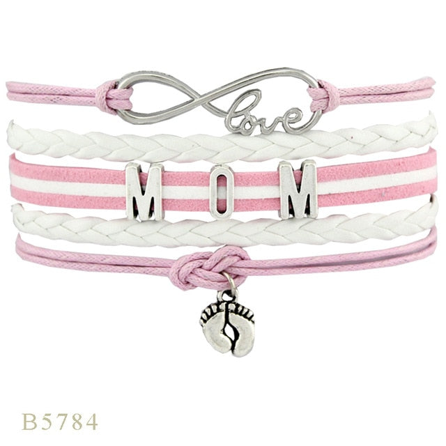 Infinity Love Family Mom Bracelets for Women Mother Baby Shower Mimi Children Bracelets for Father Papa Dad