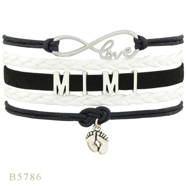 Infinity Love Family Mom Bracelets for Women Mother Baby Shower Mimi Children Bracelets for Father Papa Dad