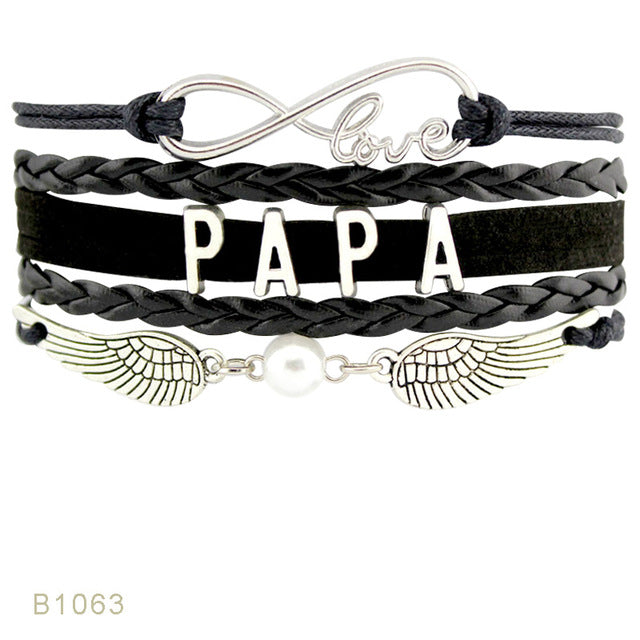 Infinity Love Family Mom Bracelets for Women Mother Baby Shower Mimi Children Bracelets for Father Papa Dad