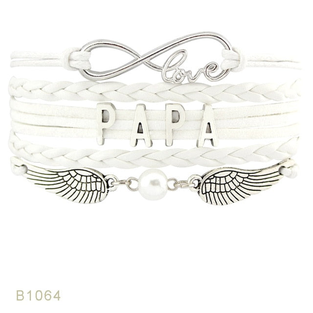 Infinity Love Family Mom Bracelets for Women Mother Baby Shower Mimi Children Bracelets for Father Papa Dad