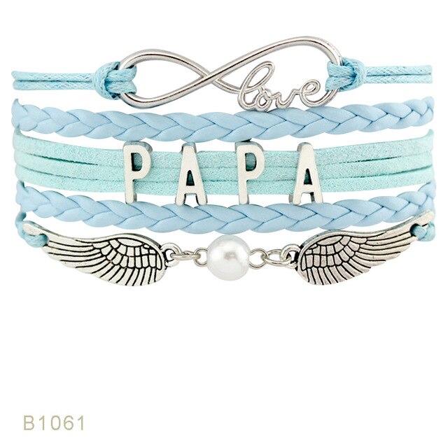 Infinity Love Family Mom Bracelets for Women Mother Baby Shower Mimi Children Bracelets for Father Papa Dad