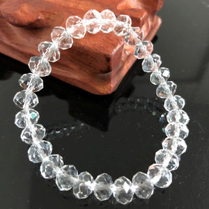 Handmade Women's 8mm 10mm Rhinestone Glass Crystal Beaded Round Beads Stretch Bracelet Femme Bangle Bracelets Girl Wrap Jewelry