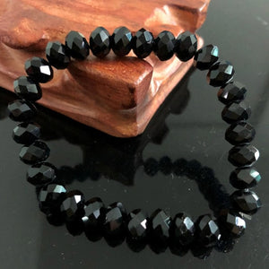 Handmade Women's 8mm 10mm Rhinestone Glass Crystal Beaded Round Beads Stretch Bracelet Femme Bangle Bracelets Girl Wrap Jewelry