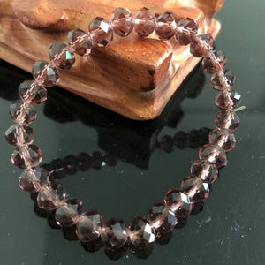 Handmade Women's 8mm 10mm Rhinestone Glass Crystal Beaded Round Beads Stretch Bracelet Femme Bangle Bracelets Girl Wrap Jewelry