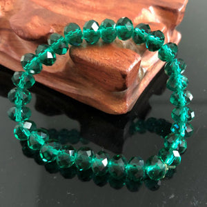 Handmade Women's 8mm 10mm Rhinestone Glass Crystal Beaded Round Beads Stretch Bracelet Femme Bangle Bracelets Girl Wrap Jewelry