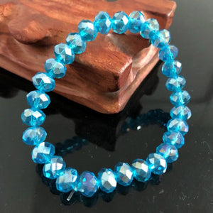 Handmade Women's 8mm 10mm Rhinestone Glass Crystal Beaded Round Beads Stretch Bracelet Femme Bangle Bracelets Girl Wrap Jewelry