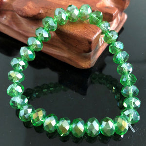 Handmade Women's 8mm 10mm Rhinestone Glass Crystal Beaded Round Beads Stretch Bracelet Femme Bangle Bracelets Girl Wrap Jewelry