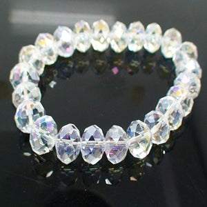 Handmade Women's 8mm 10mm Rhinestone Glass Crystal Beaded Round Beads Stretch Bracelet Femme Bangle Bracelets Girl Wrap Jewelry
