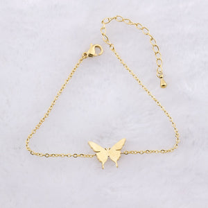 Cute Children Beautiful Butterfly Charm Bracelet for Girls Kids Women Gold Silver Color Best Friend Gift Stainless Steel Pulsera