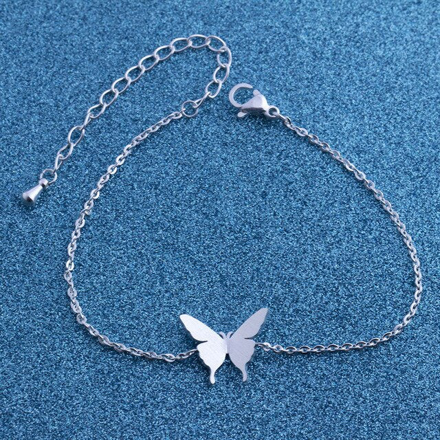 Cute Children Beautiful Butterfly Charm Bracelet for Girls Kids Women Gold Silver Color Best Friend Gift Stainless Steel Pulsera