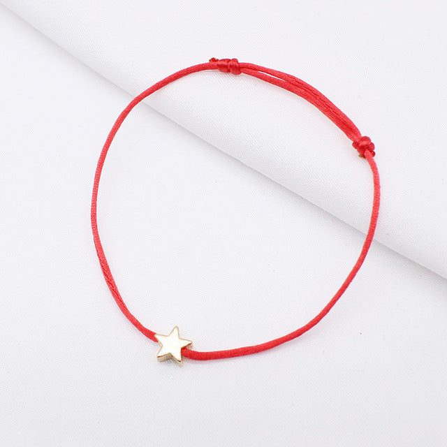 2019 new Lucky Heart star Bracelet For Women Children Red color Rope String Adjustable Handmade Bracelet Jewelry simple Bracelet
