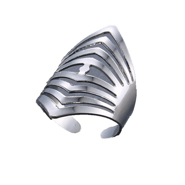 Rinhoo Adjustable Open Size Flower Heart Ring Stainless Steel Finger Ring Ladies Party Jewelry Rings