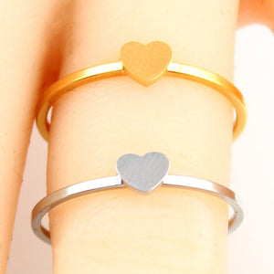 heart letter ring stainless steel jewelry ringen for accessories silver gold finger ring set  jewellery female