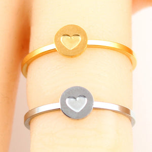 heart letter ring stainless steel jewelry ringen for accessories silver gold finger ring set  jewellery female
