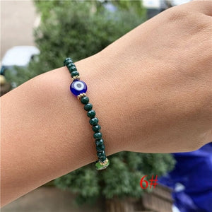 Fashion Elastic Turkish Eye Bead Charms Bracelets for Women Girl Friendship Acrylic Charm Bracelets Gift Party Accessories