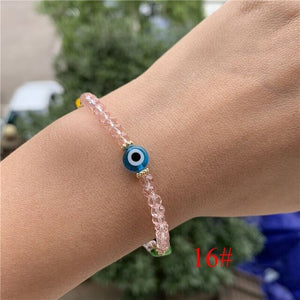 Fashion Elastic Turkish Eye Bead Charms Bracelets for Women Girl Friendship Acrylic Charm Bracelets Gift Party Accessories