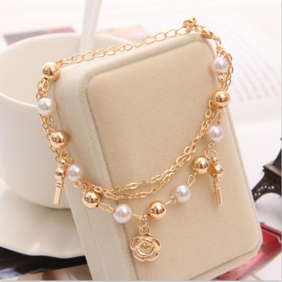 MINHIN Sweety Butterfly Decoration Charming Bracelet For Girl New Design Multi Layers Chain Bracelet Perfect Banquet Accessory