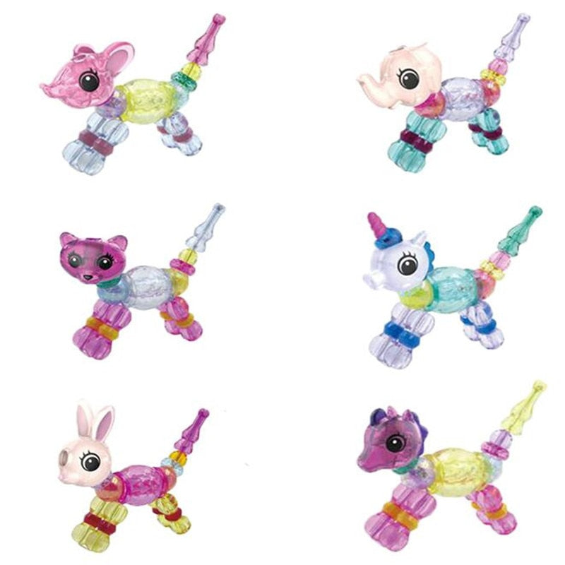 1pcs Creative Funny DIY Animal Charm Bracelets Magic Tricks Super Sprouting Surprise Girl Magic Pet Bracelet Child Gift