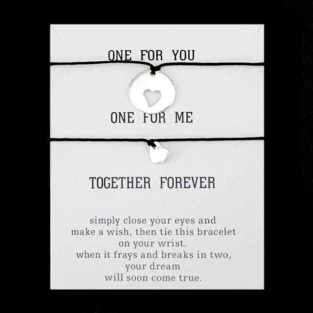 A Set Pinky Promise Heart Bracelets Best Friends Compass Mother Daughters Women Jewelry Christmas Gift Drop Shipping