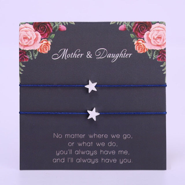 A Set Pinky Promise Heart Bracelets Best Friends Compass Mother Daughters Women Jewelry Christmas Gift Drop Shipping