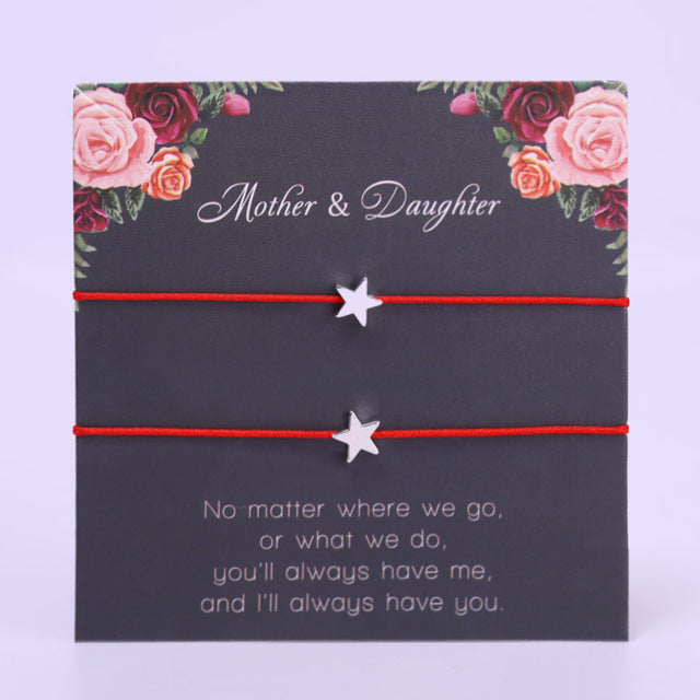 A Set Pinky Promise Heart Bracelets Best Friends Compass Mother Daughters Women Jewelry Christmas Gift Drop Shipping