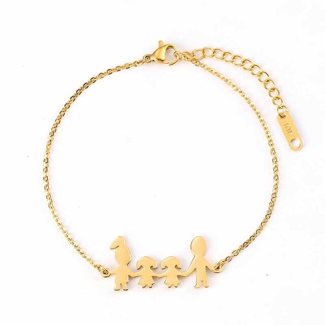 Name Custom Bracelet Father Mother Girl Boy Family Charm Women Jewelry Personalized Engraved Love Letter Customized Gift