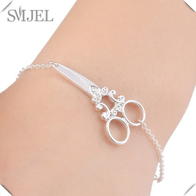 SMJEL Personalized Scissors Bracelets For Women and Girls Elegant Shears Chain Bracelet femme Mother Birthday Gift