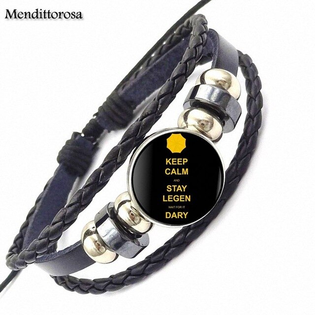 How I Met Your Mother Umbrella Yellow 2017 Retro Style Jewelry With Glass Cabochon Black Leather Bracelet Bangle For Unisex